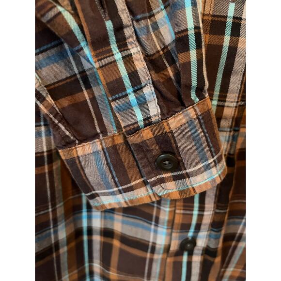 PATAGONIA M'S PIMA ORGANIC COTTON LONG SLEEVE BUTTON DOWN PLAID DRESS SHIRT - Picture 8 of 12